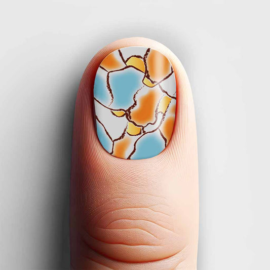 Kintsugi-inspired nail wrap design