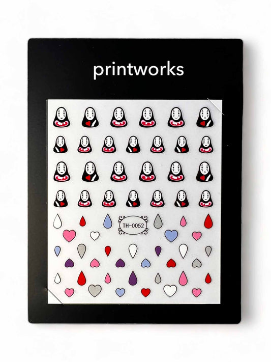 No Face - Printworks Nail Stickers - A pack of easy-to-apply and remove nail stickers.